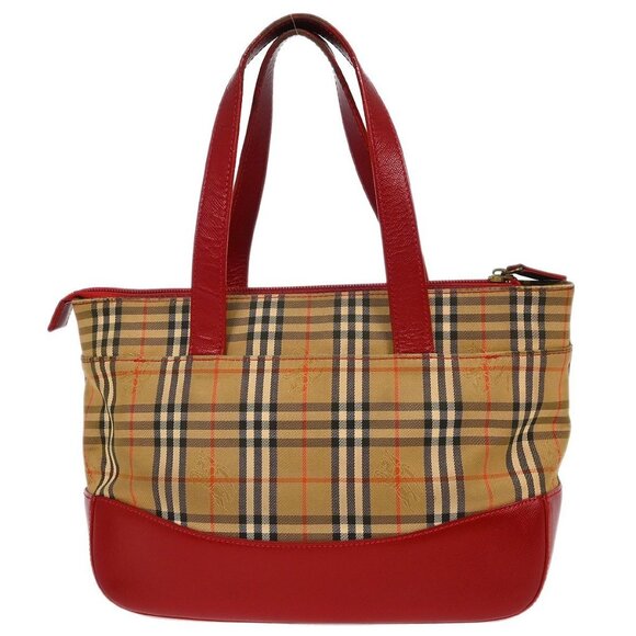 Burberry Beige Red House Check Tote Bag - Picture 3 of 11